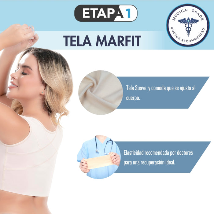 SONRYSE M64BF Fajas Colombianos Brasier Post Quirúrgicos Luego de Mamoplastia Marfit