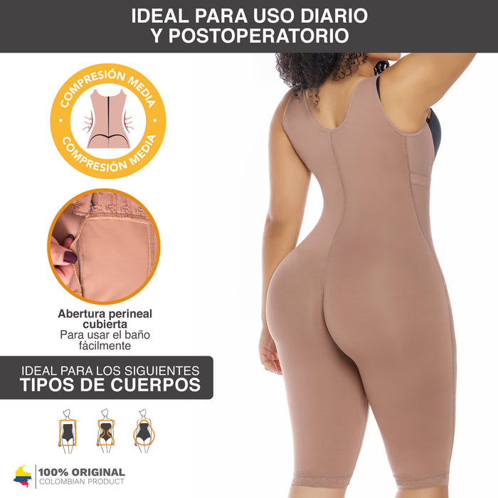 Salome 232-CCB | Fajas Colombianas Postquirúrgicas Reductoras y Moldeadoras Levanta Cola Tipo Capri Busto Abierto