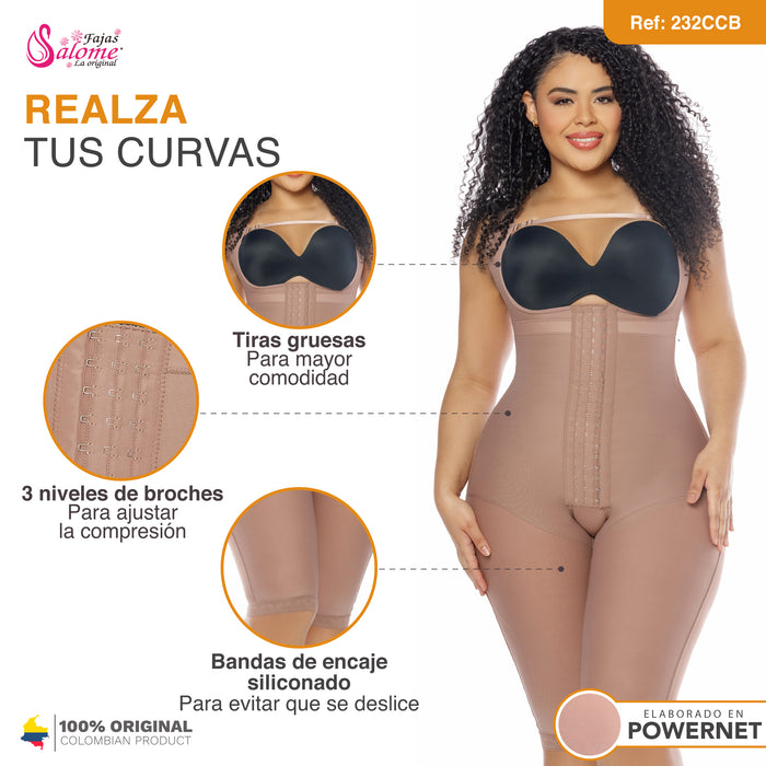 Salome 232-CCB | Fajas Colombianas Postquirúrgicas Reductoras y Moldeadoras Levanta Cola Tipo Capri Busto Abierto