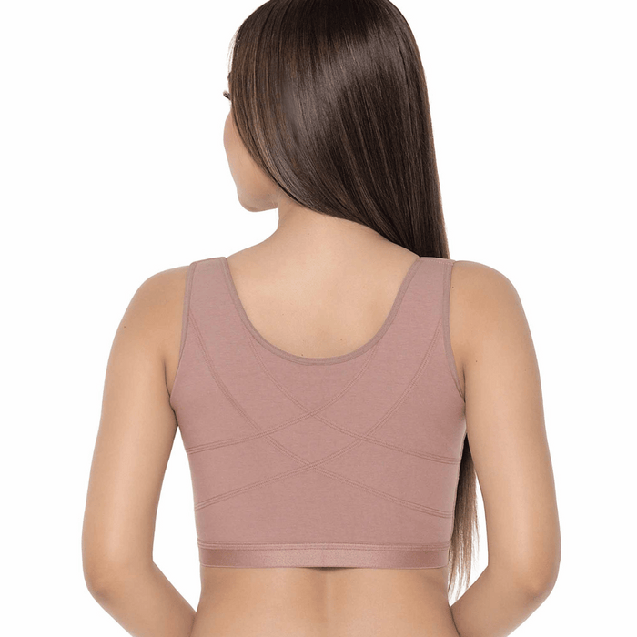 Faja MariaE SE038 – Brasier Postquirúrgico de Compresión con Broche Frontal y Soporte Anatómico