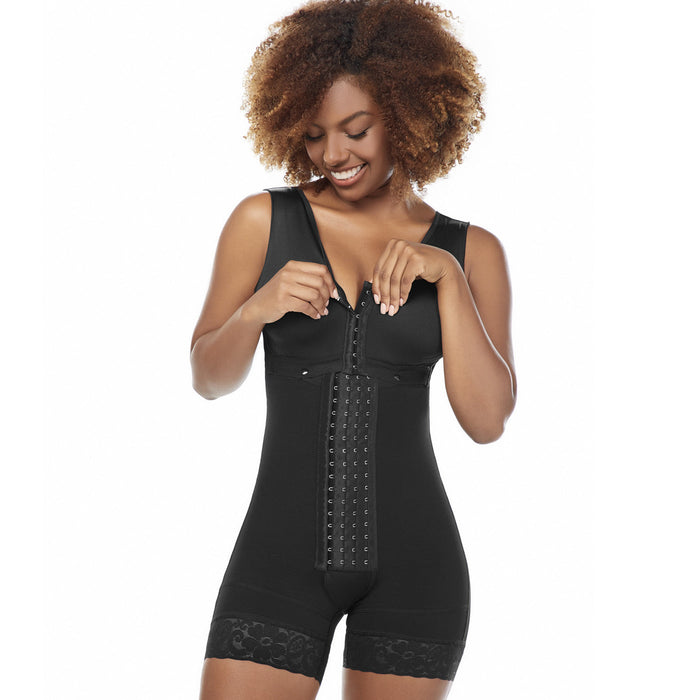 Hot Sale MariaE FQ102 | Fajas Colombianas Reductoras Postparto Con Brasier a Medio Muslo | Powernet