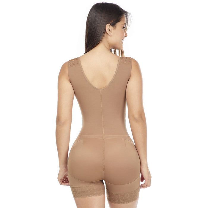 Hot Sale MariaE FQ102 | Fajas Colombianas Reductoras Postparto Con Brasier a Medio Muslo | Powernet