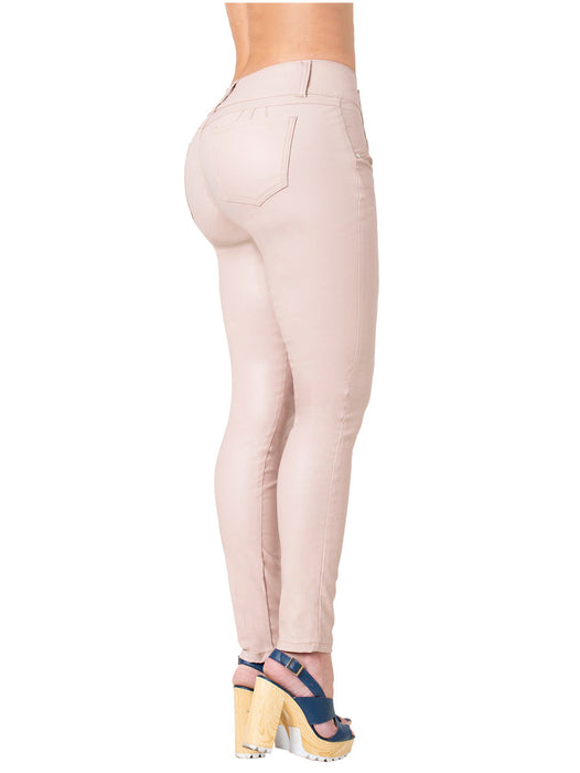 Hot Sale Lowla CCS2B0719 Pantalones Talle Medio Imitacion de Cuero para Damas