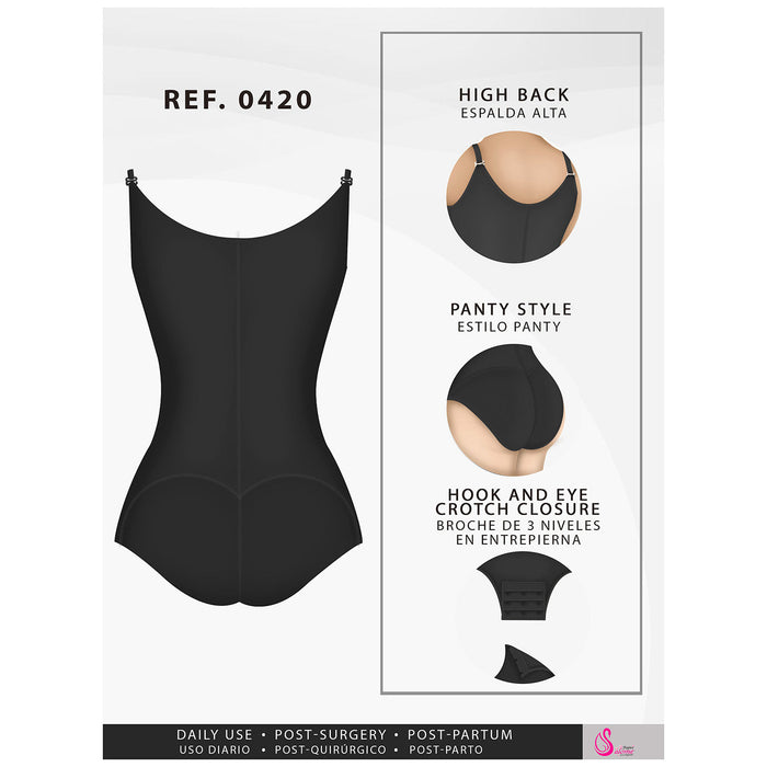 Hot Sale Fajas Salome 0420 | Faja Colombiana Moldeadora de Cintura con Brasier Espalda Alta | Powernet