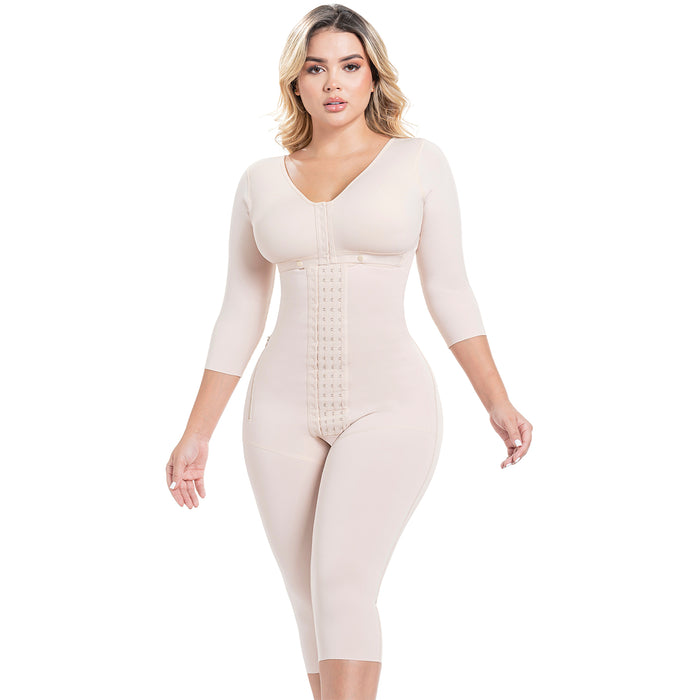 SONRYSE M104BF Fajas Colombianas Post Operatorias Post Lipo BBL con Brasier Incluido y Mangas 3/4 Marfit