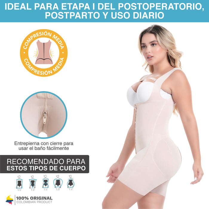SONRYSE M211BF Fajas Colombianas Post Operatorias Post Liposucción Busto Libre Marfit