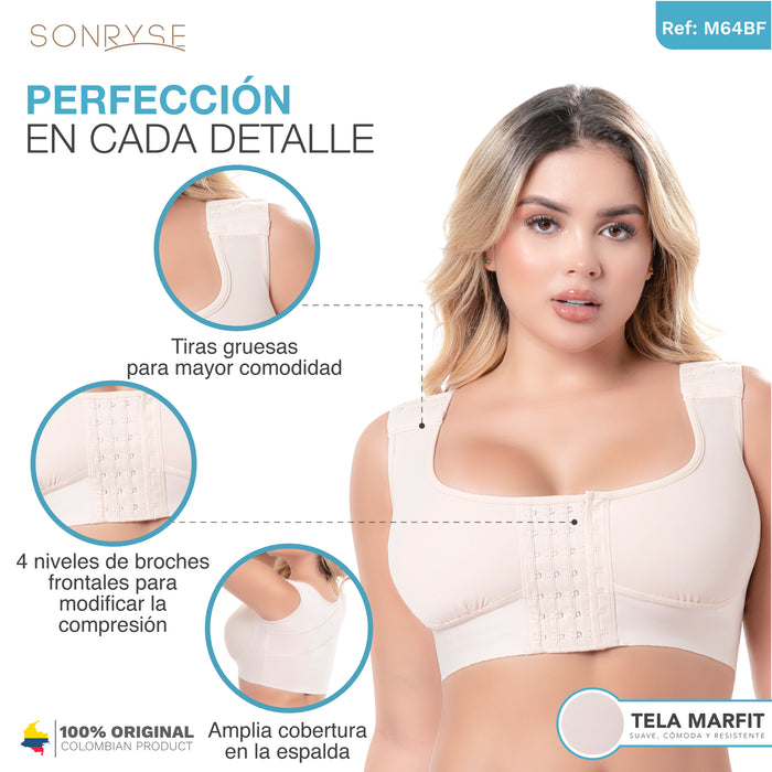 SONRYSE M64BF Fajas Colombianos Brasier Post Quirúrgicos Luego de Mamoplastia Marfit