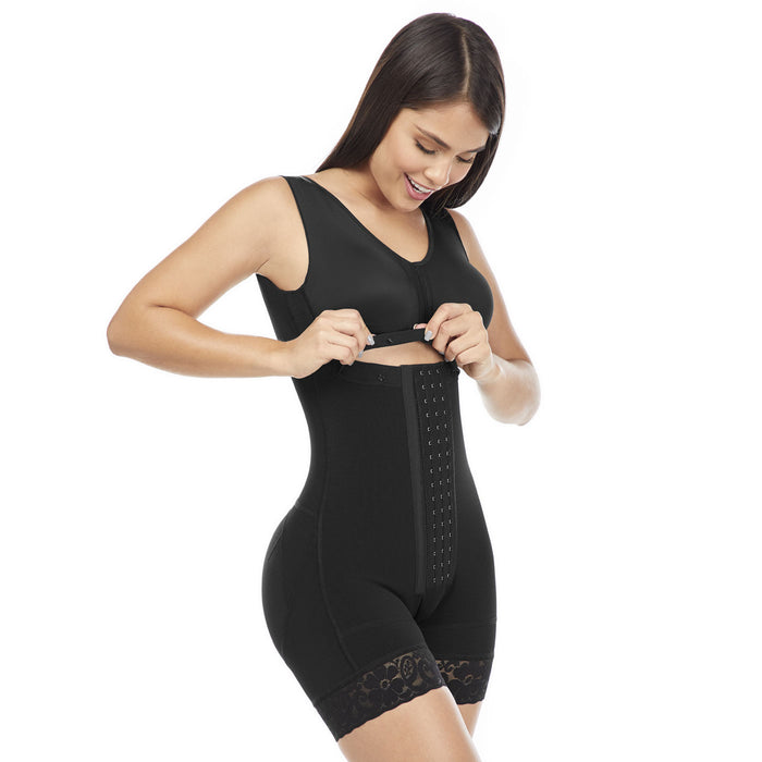 MariaE FQ102 | Fajas Colombianas Reductoras Postparto Con Brasier a Medio Muslo | Powernet