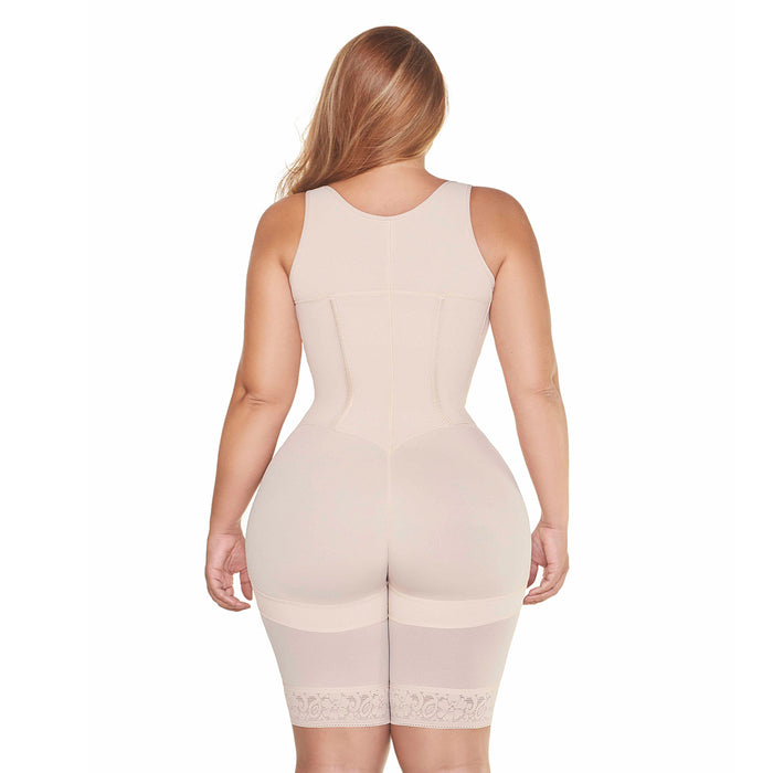 MariaE RA002 | Fajas Colombianas Body de Busto Abierto | Levanta Glúteos hasta la Rodilla | Powernet