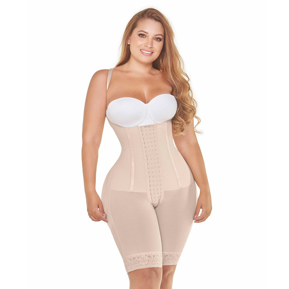 MariaE RA002 | Fajas Colombianas Body de Busto Abierto | Levanta Glúteos hasta la Rodilla | Powernet