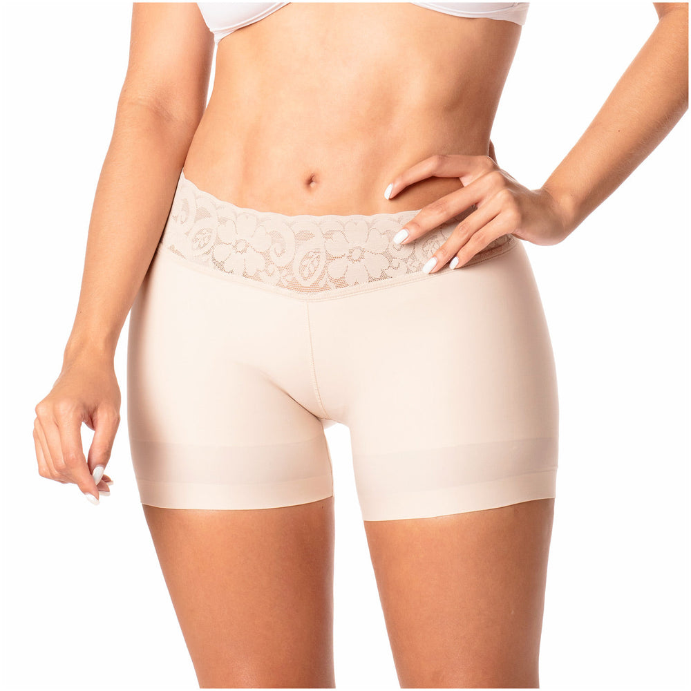 Romanza 2054 | Fajas Colombianas Shorts Levanta Cola a Media Pierna con Control de Abdomen y Cintura