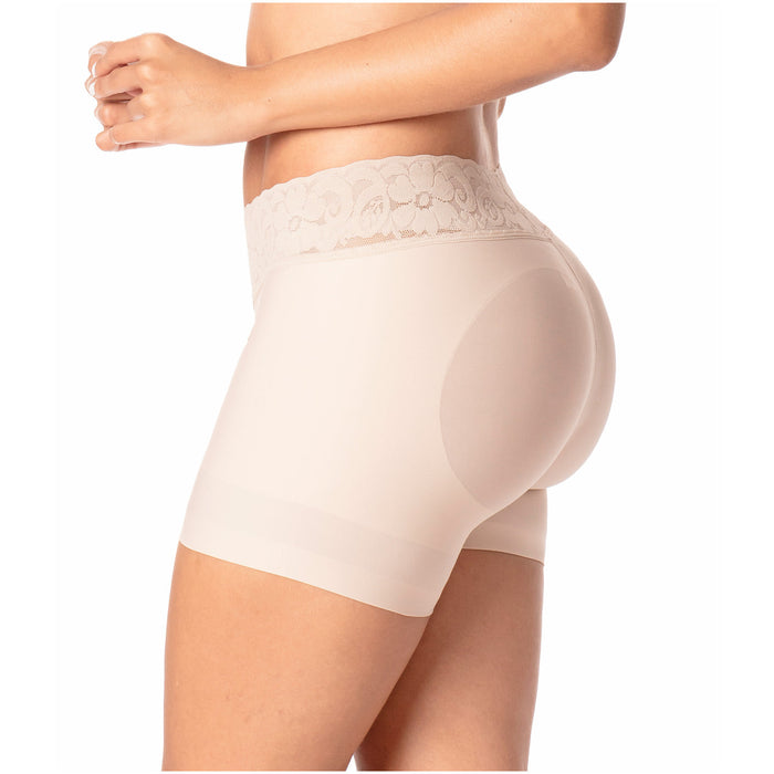 Romanza 2054 | Fajas Colombianas Shorts Levanta Cola a Media Pierna con Control de Abdomen y Cintura