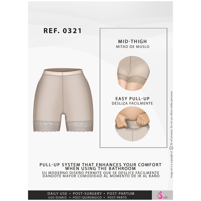 Fajas Salome 0321 | Faja Colombiana Tipo Short Levanta Glúteos | Faja Cintura Alta