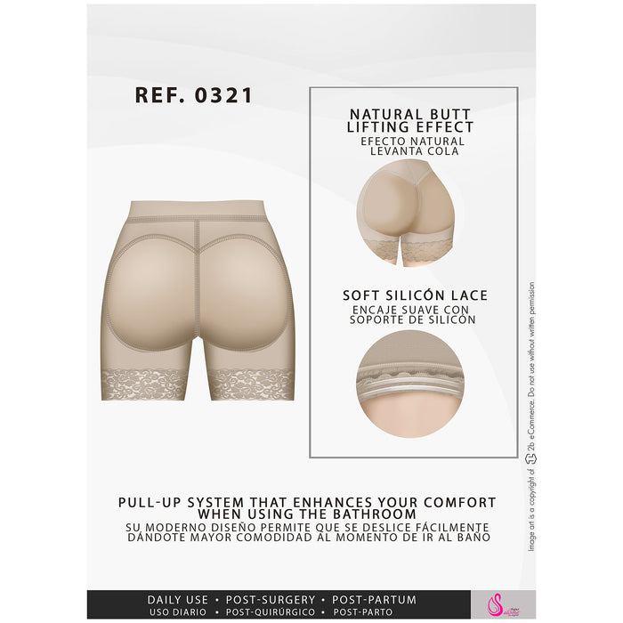 Fajas Salome 0321 | Faja Colombiana Tipo Short Levanta Glúteos | Faja Cintura Alta