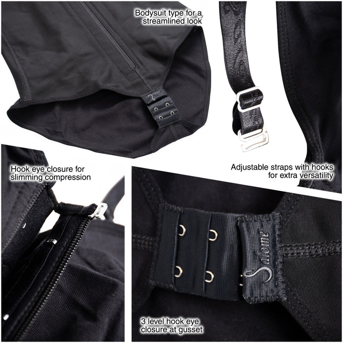 Fajas Salome 0420 | Faja Colombiana Moldeadora de Cintura con Brasier Espalda Alta | Powernet