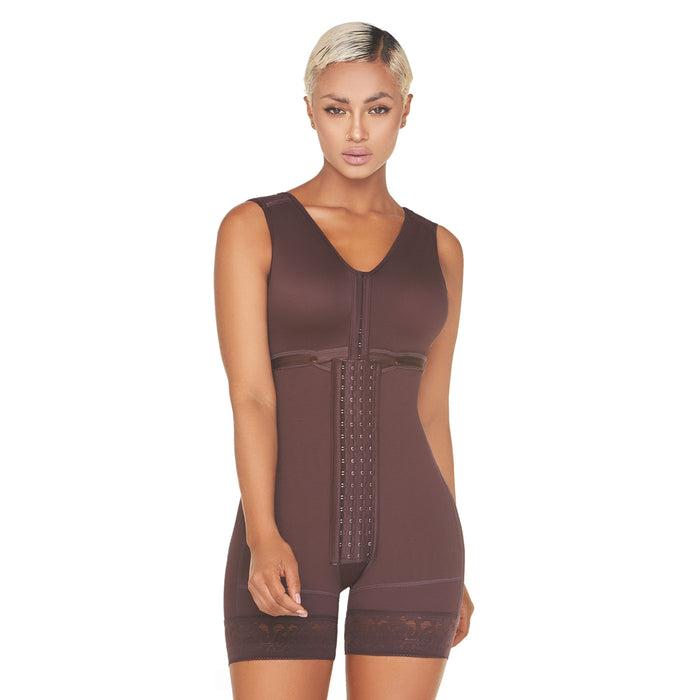 MariaE FQ102 | Fajas Colombianas Reductoras Postparto Con Brasier a Medio Muslo | Powernet